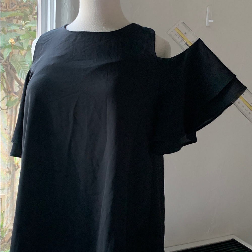 Veronica M Black Cold Shoulder Blouse